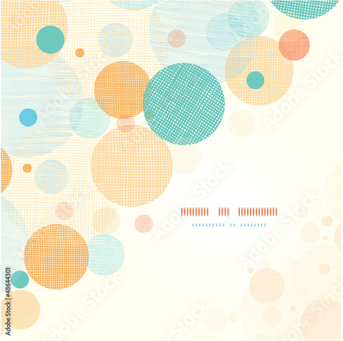 Vector fabric circles abstract corner pattern background with