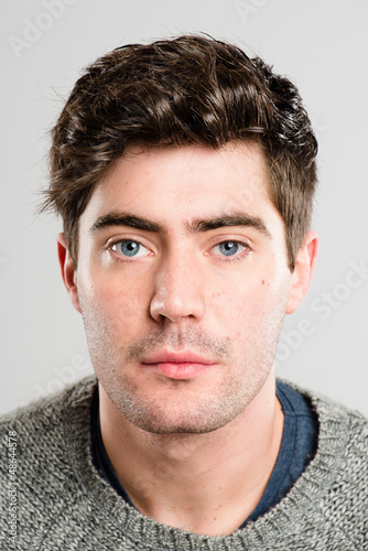 serious man portrait real people high definition grey background