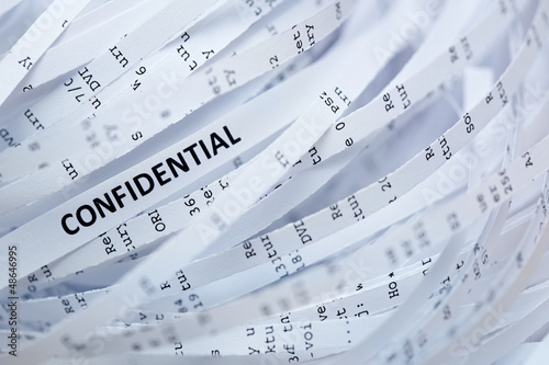 Pile of shredded paper - confidential