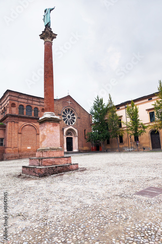 statue of Saint Dominic and Basilica of San Domenic