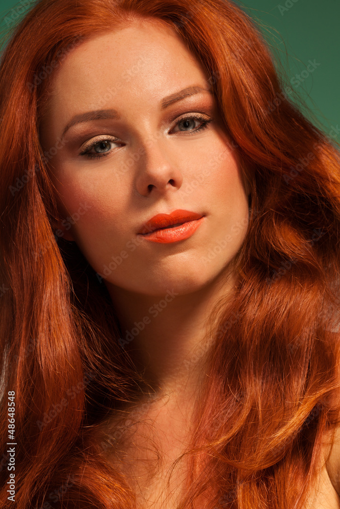 Clean portrait of red haired woman Clean portrait of red haired woman