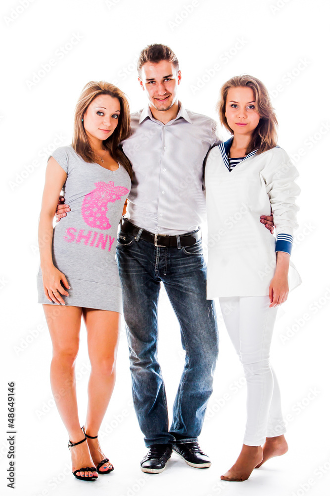 company of happy and beautiful young people company of happy and beautiful young people