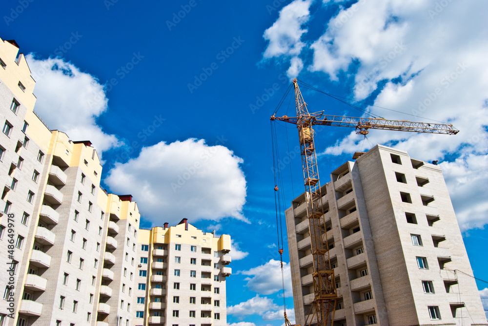 Fototapeta premium Construction of residential complex