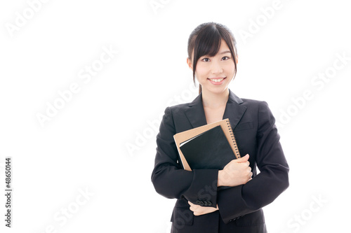 asian businesswoman on white background photo