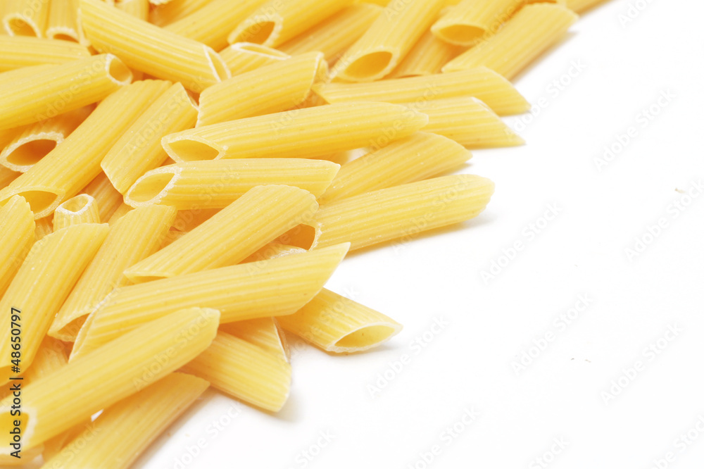 pasta - penne rigate isolated on white pasta - penne rigate isolated on white