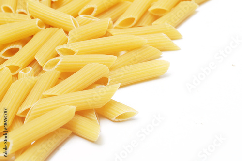 pasta - penne rigate isolated on white