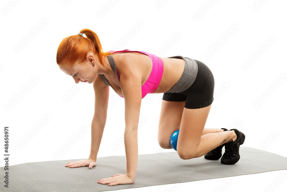 Beautiful sensual woman doing fitness with ball Beautiful sensual woman doing fitness with ball