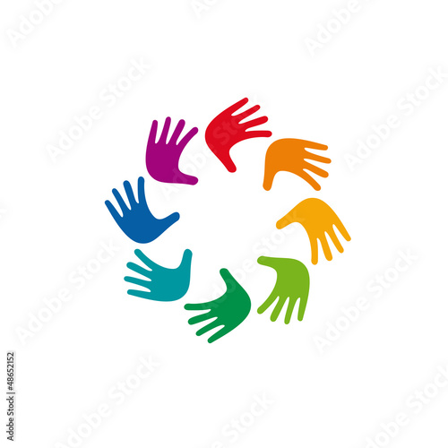 Colorful Teamwork rainbow # Vector
