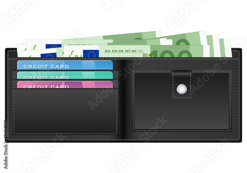 wallet with one hundred euro banknote