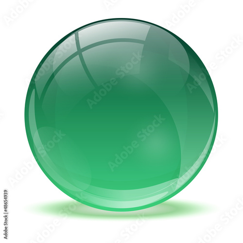 3D crystal sphere green