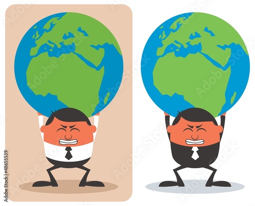 Businessman Holding Earth