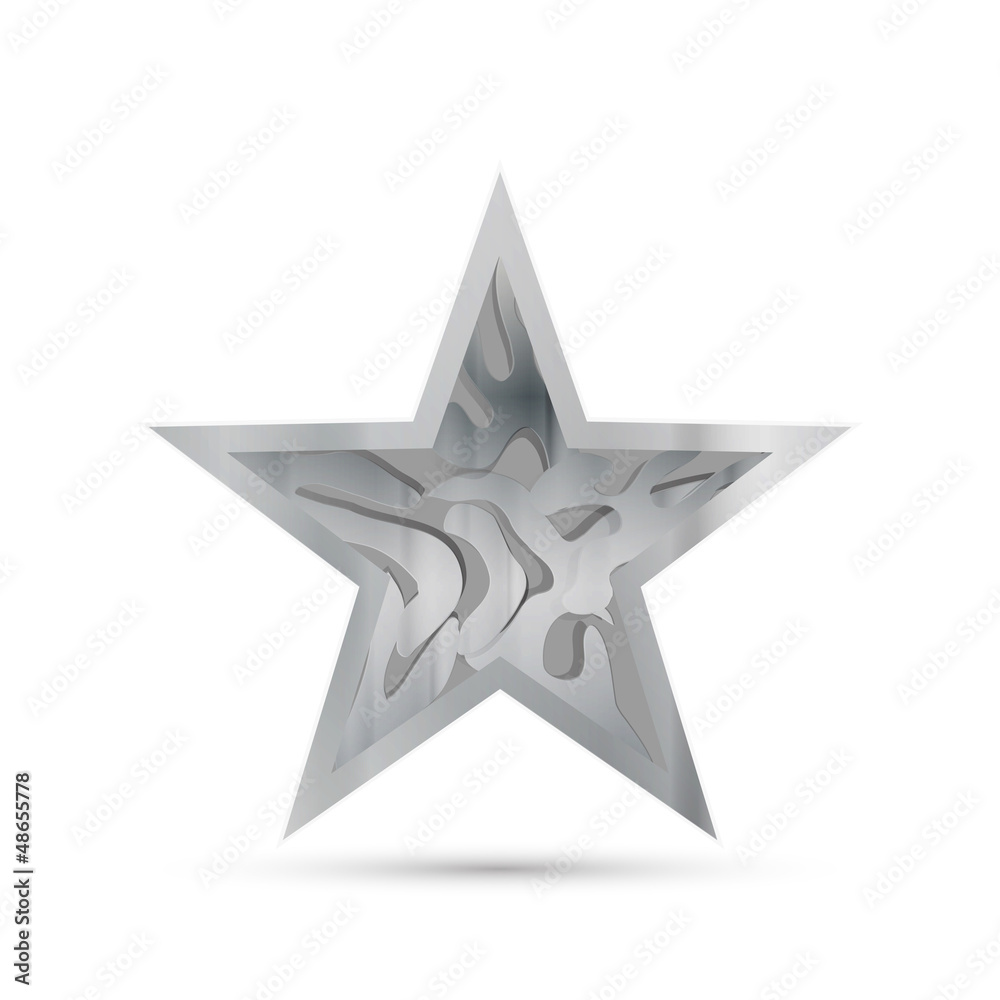 silver star on white silver star on white