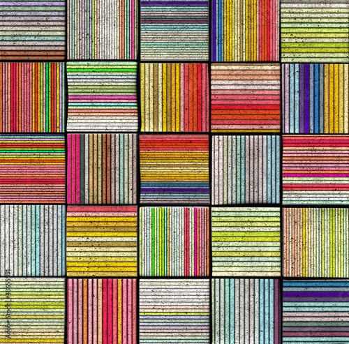 3d abstract striped tile backdrop in rainbow color