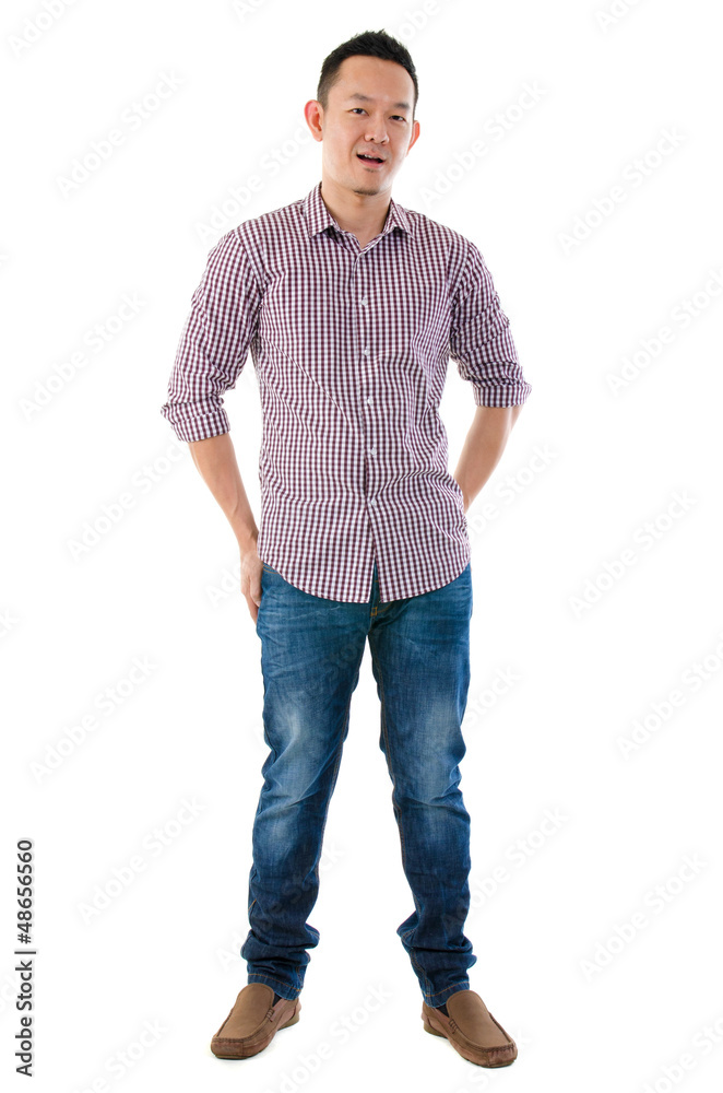 Front view full body Asian man