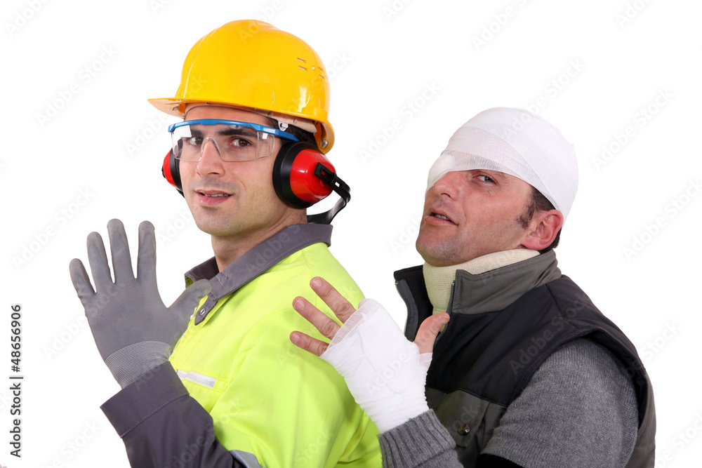 Injured construction worker Injured construction worker
