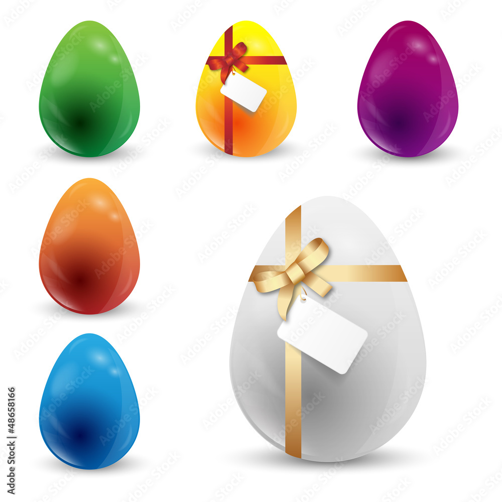 Easter eggs with ribbon Easter eggs with ribbon