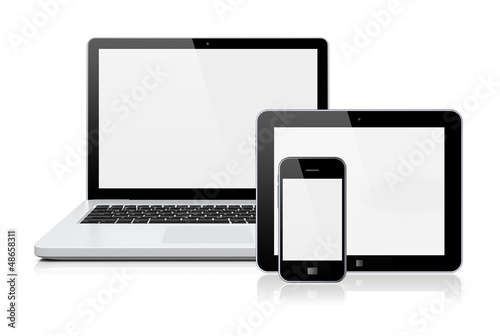 Laptop, tablet pc and smartphone