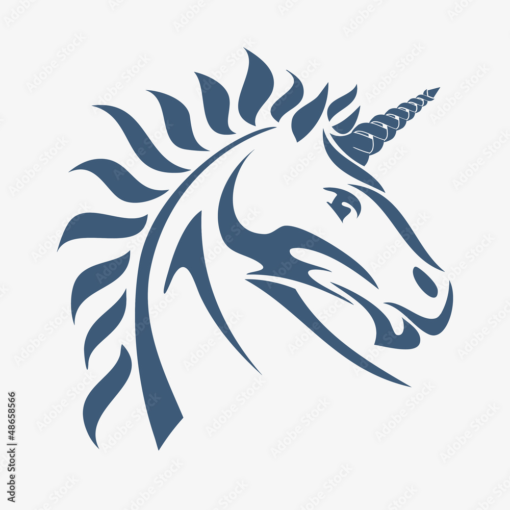 Naklejka premium Unicorn head