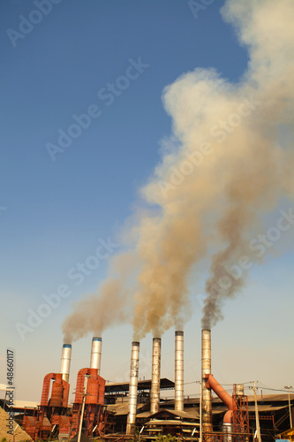 White Smoke out of Industrial smokestack