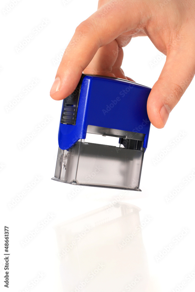Stamp in hand. Stamp in hand.