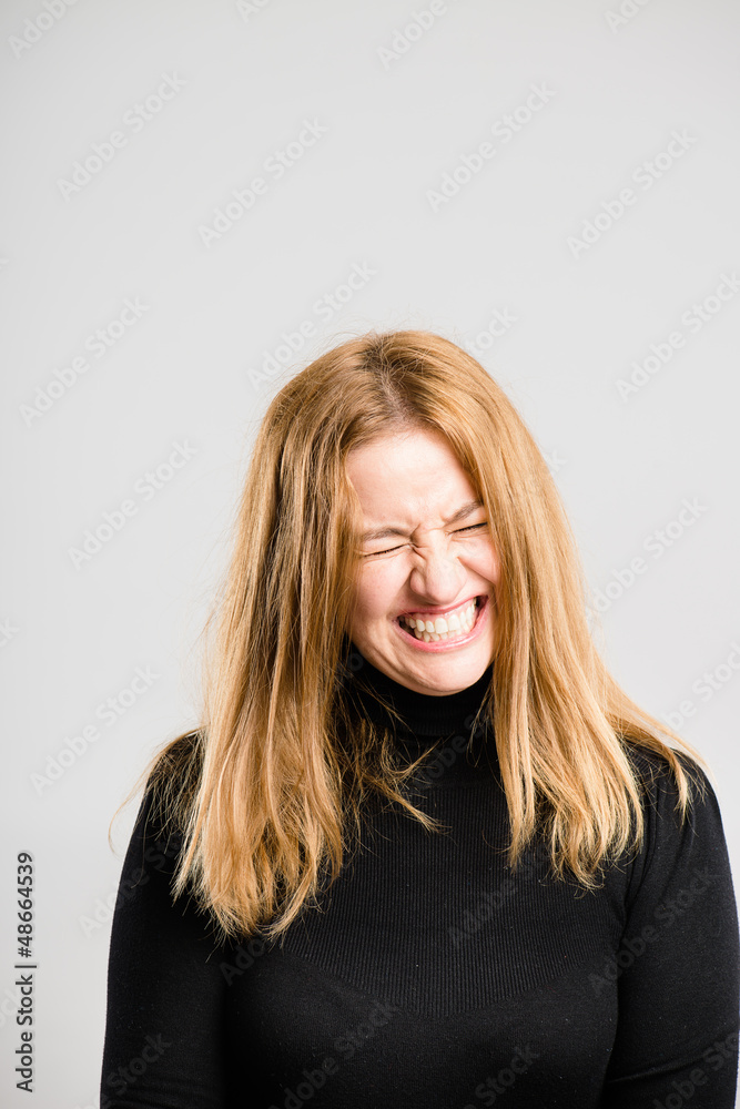funny woman portrait real people high definition grey background funny woman portrait real people high definition grey background