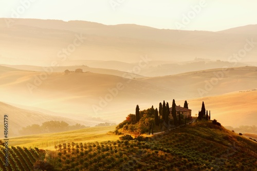 Scenic view of typical Tuscan landscape