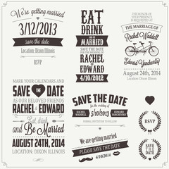 Store enrouleur Poster vintage Éléments typographiques floraux mariage vintage  © ivanbaranov