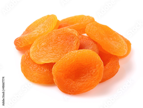 Dried apricot on a white background