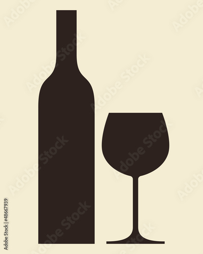 Bottle of wine and glass