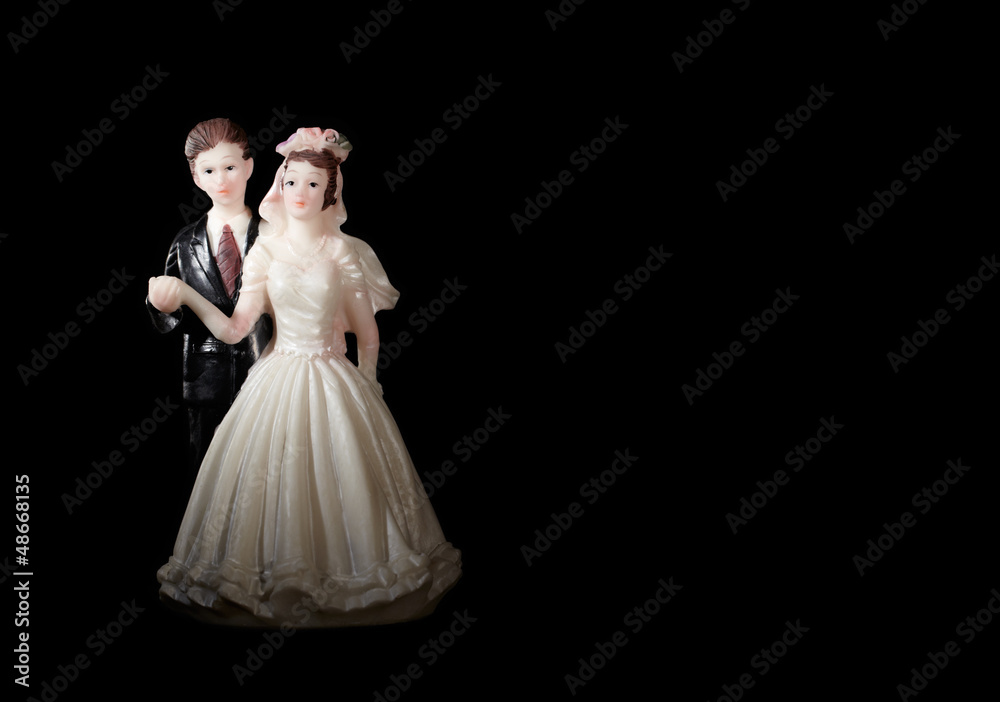 Wedding cake figurines.
