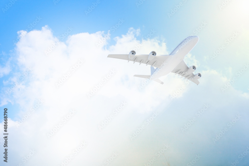 Image of airplane in sky Image of airplane in sky