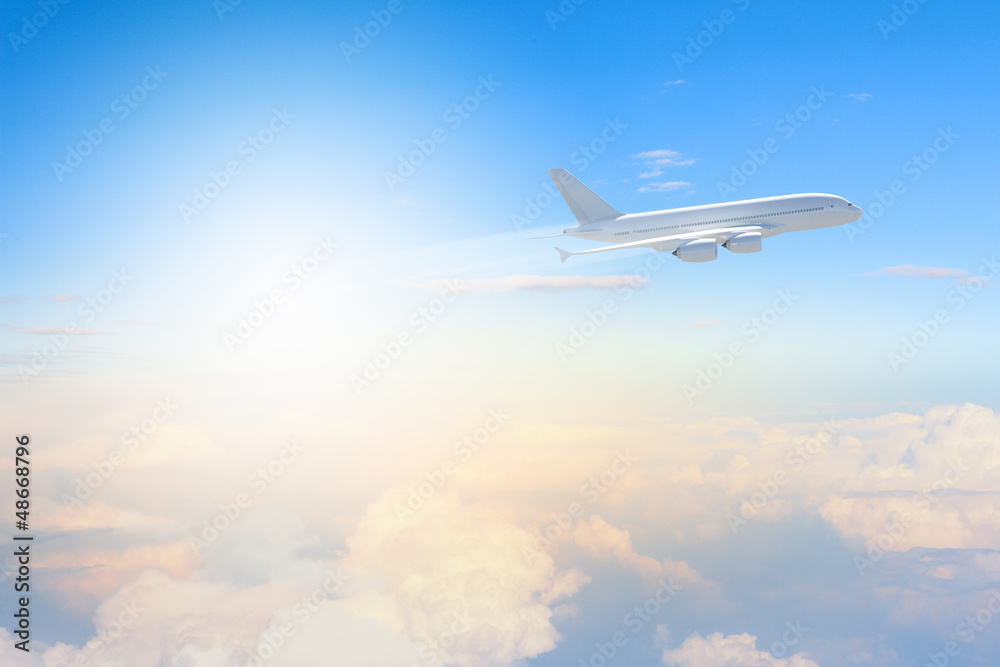 Fototapeta premium Image of airplane in sky