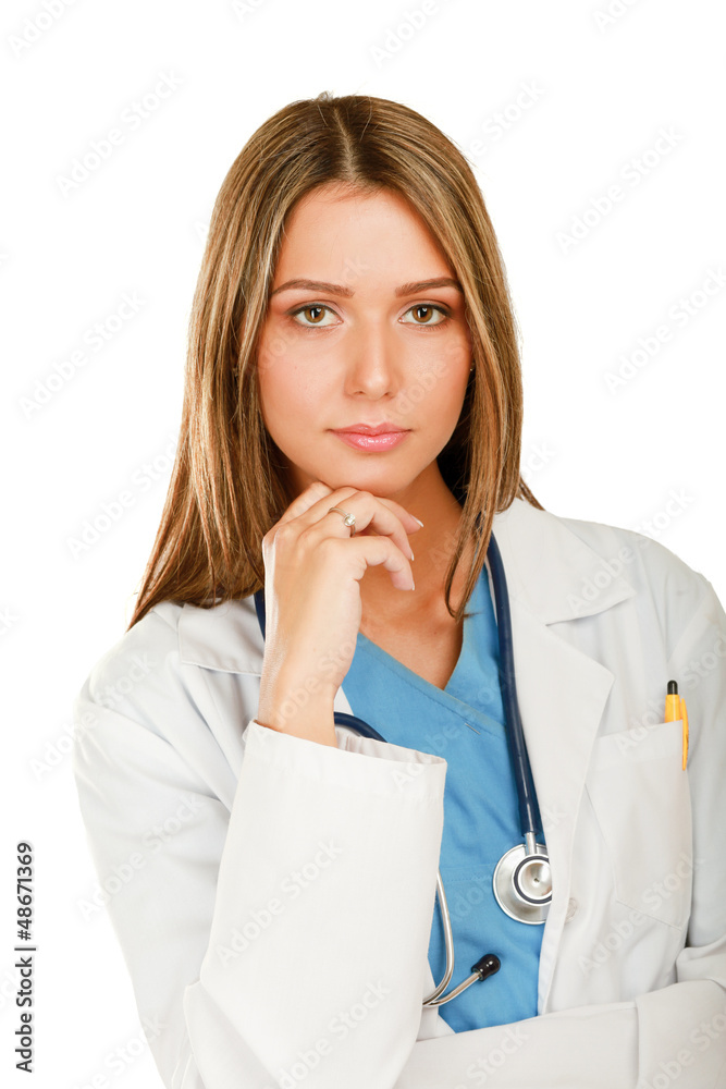 Closeup portrait of a female doctor Closeup portrait of a female doctor