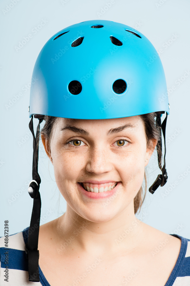 funny woman wearing cycling helmet portrait real people high def funny woman wearing cycling helmet portrait real people high def