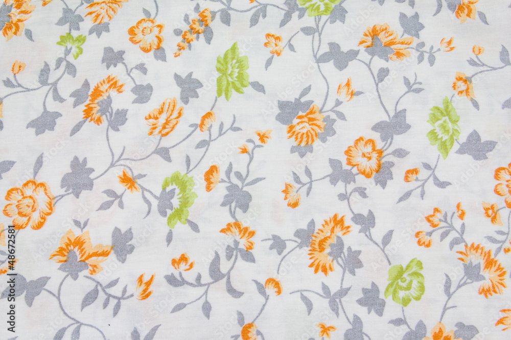 fabric retro pattern with floral ornament