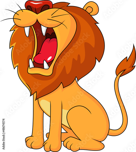 Lion roaring