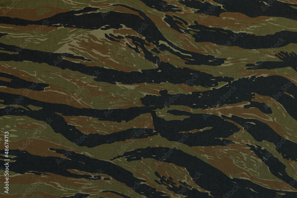 Thai police green tigerstripe camouflage fabric texture backgrou Stock  Photo | Adobe Stock