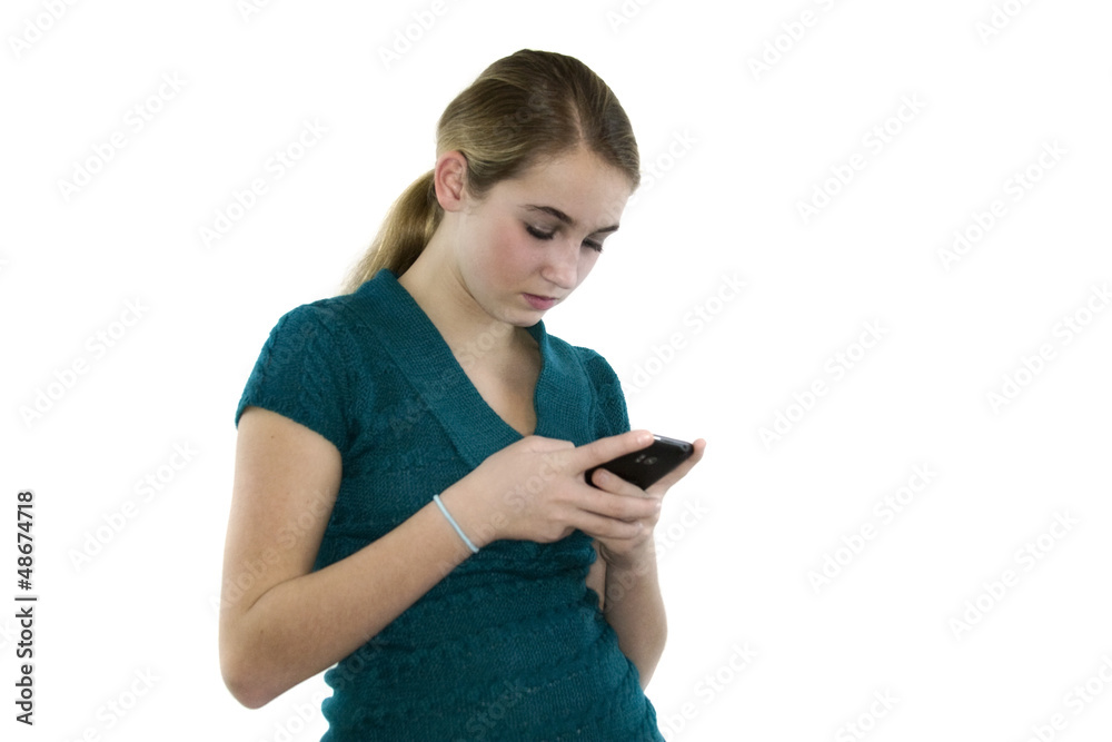 Young Female with Cell Phone Isolated Young Female with Cell Phone Isolated