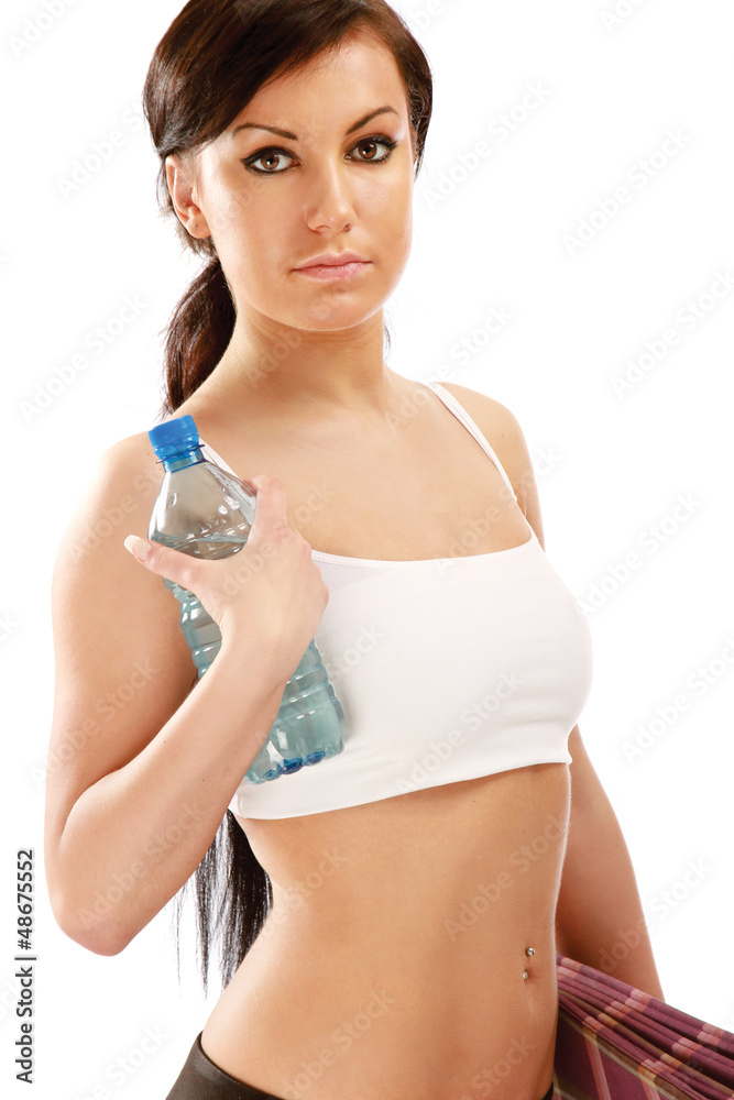Sport Woman holding bottle of water Sport Woman holding bottle of water