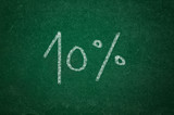 10 percent on green chalkboard