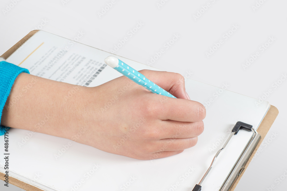 Close-up writing