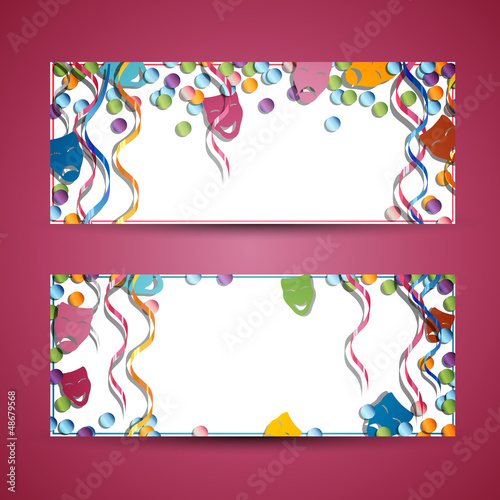 Vector Illustration of two Colorful Carnival Banners