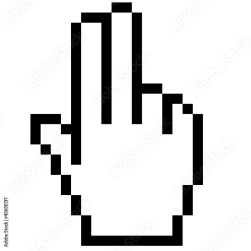 Pixelgrafik Hand - Zweifinger Meldung