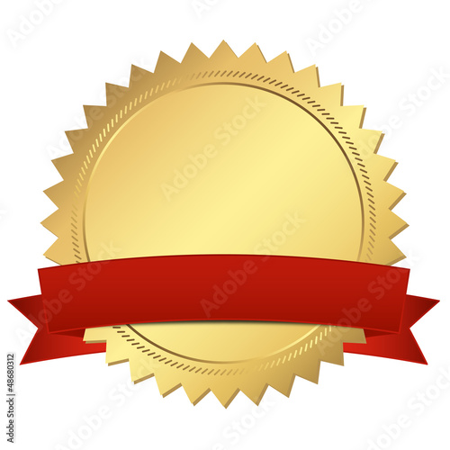 Zertifikat gold mit rotem Banner