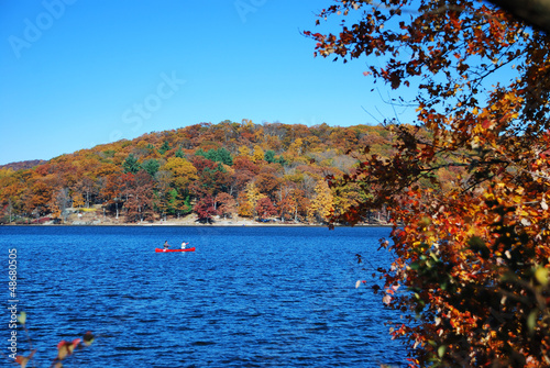 Autumn Mountain with lake