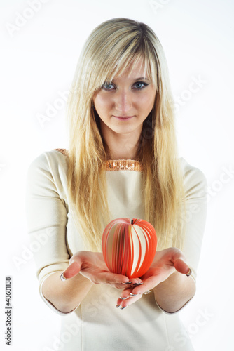 woman with apple photo