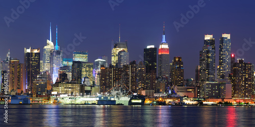 Photography New York City Manhattan midtown skyline at dusk