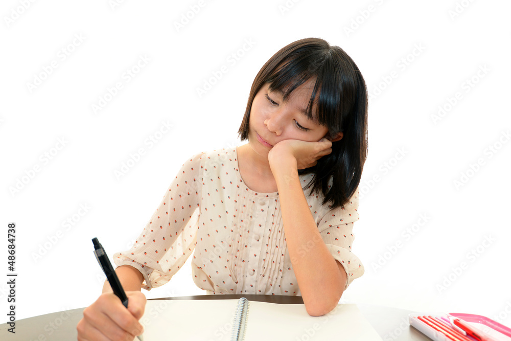 勉強に嫌気を感じる女の子 Stock Photo Adobe Stock