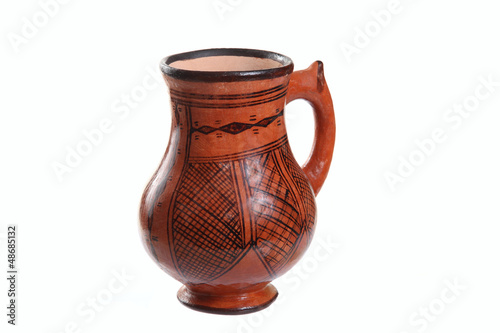 clay Jug on white background