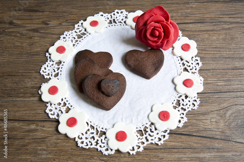 Tableau sur toile Biscuits with chocolate